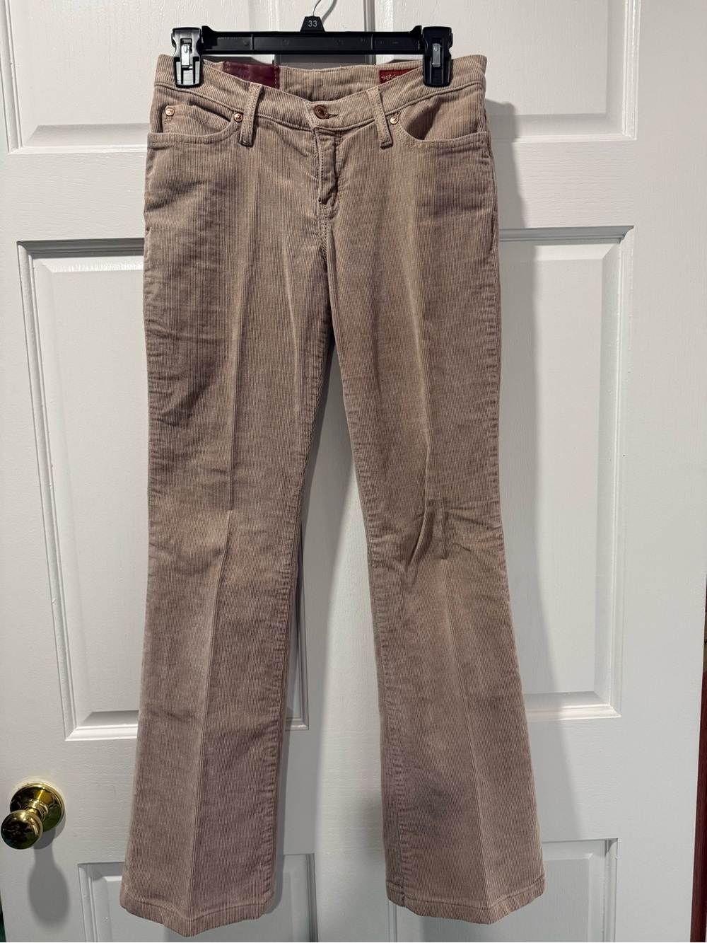Blue 2 Corduroy Flare Pants in Light Taupe